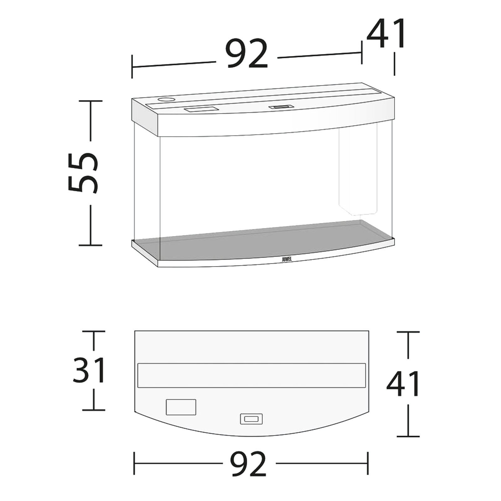 Juwel Acquario Vision 180 Litri LED Faggio mis. 92x41x55H cm