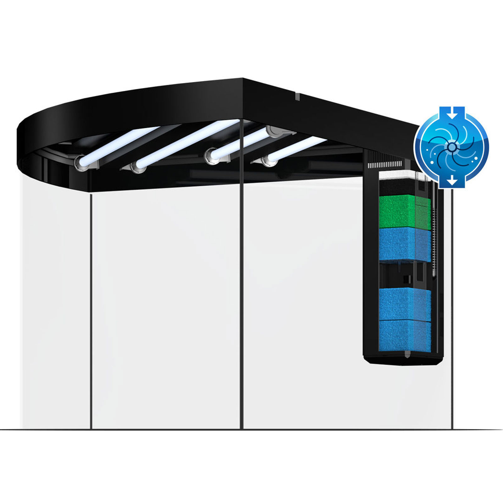 Juwel Acquario Trigon 350 Litri LED Faggio mis. 123x87x65H cm