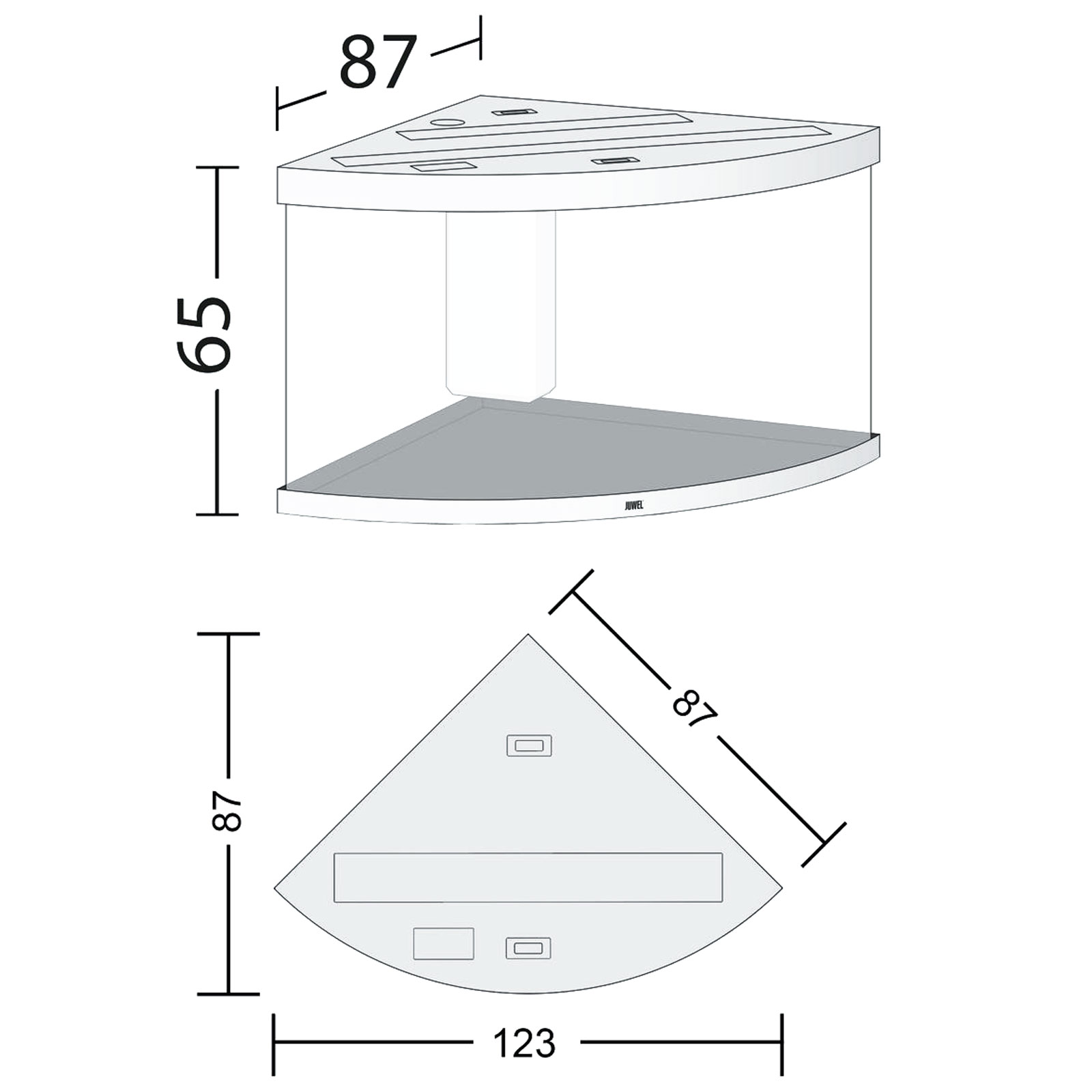 Juwel Acquario Trigon 350 Litri LED Faggio mis. 123x87x65H cm
