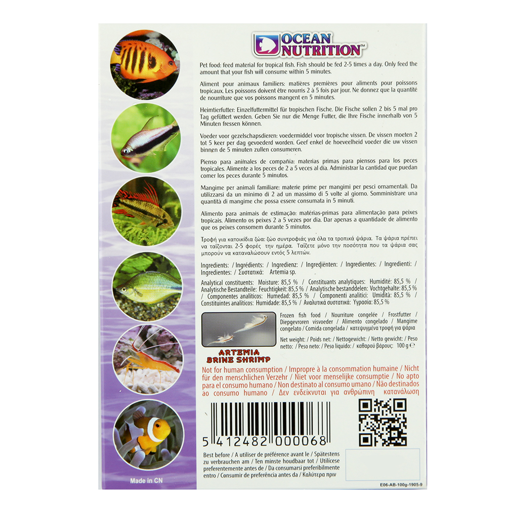 Ocean Nutrition Brine Shrimp Artemia congelata 100g