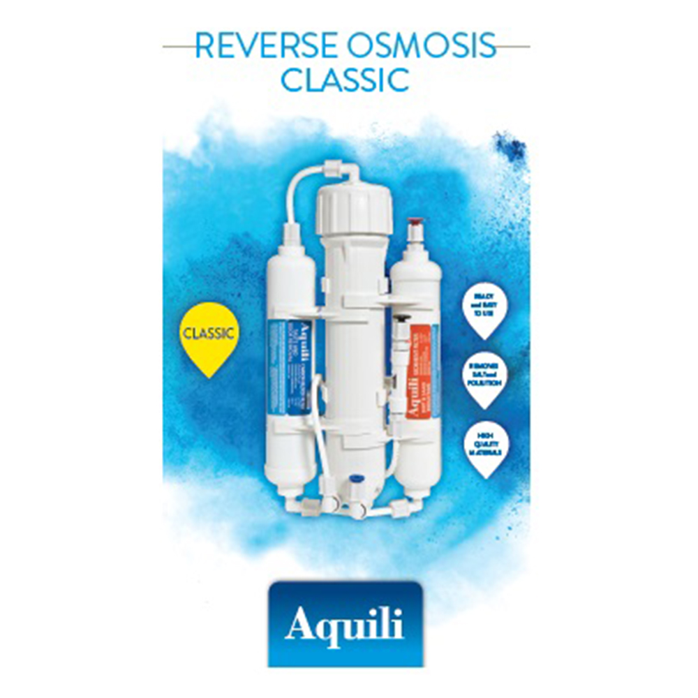 Aquili Impianto Osmosi Classic 50gpd (190litri al giorno) a 3 stadi in linea
