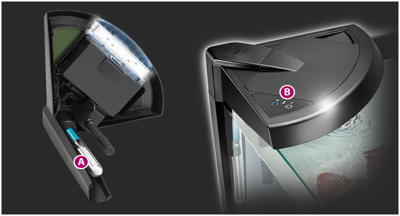 Newa More 30 Acquario Marin Water Completo di Illuminazione a Led Dual Touch 28 l Bianco