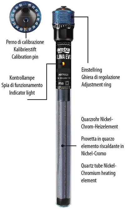 Amtra Klima Evo 100W Riscaldatore per acquari fino a 100 litri
