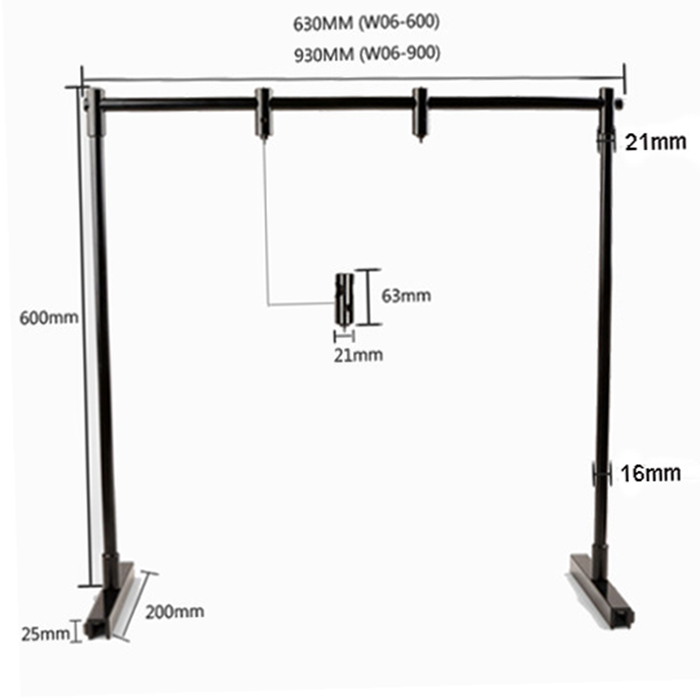Wyin Supporto sospensione plafoniere per acquario bianco 90cm