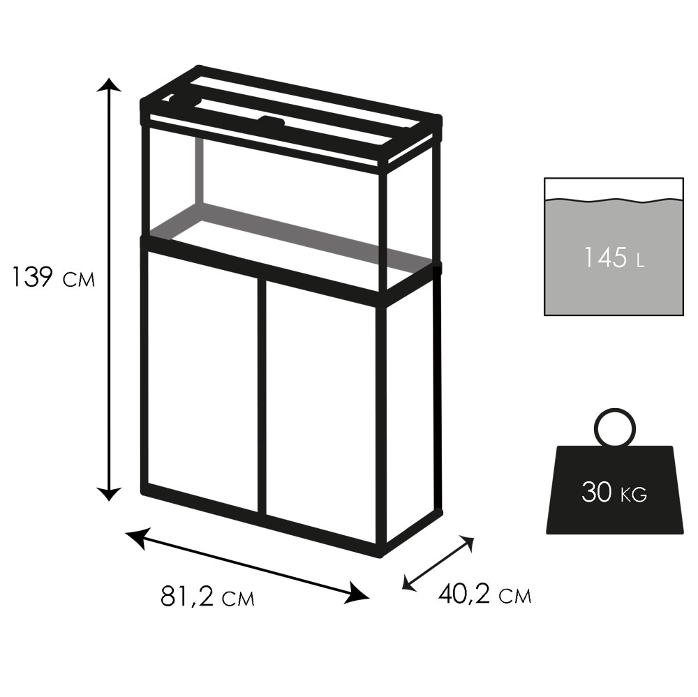 Ciano Aquarium Emotions Pro 80 Mystic Acquario Filtro Interno 81,2x40,2x56h cm 145lt