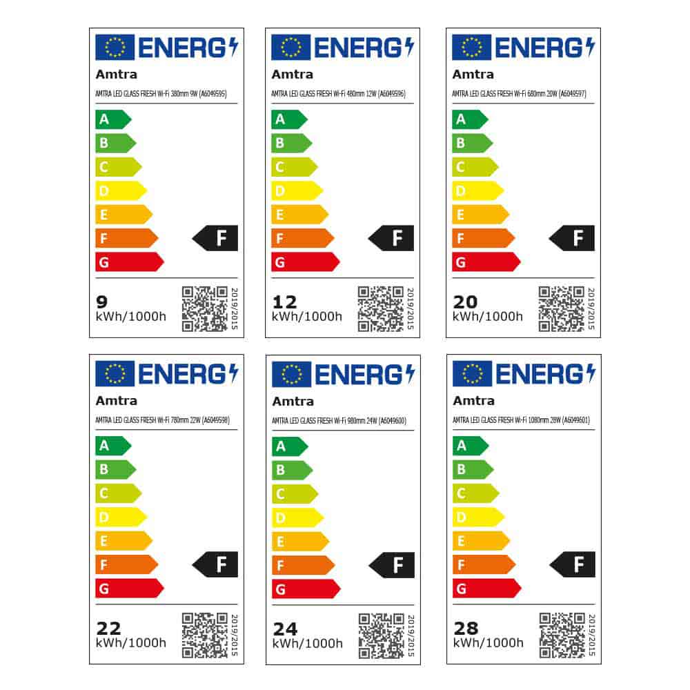 Amtra Led Glass Fresh Lampada a Led Regolabile con Dimmer e Timer inclusi 980mm 24W (T5 54W T8 38W)
