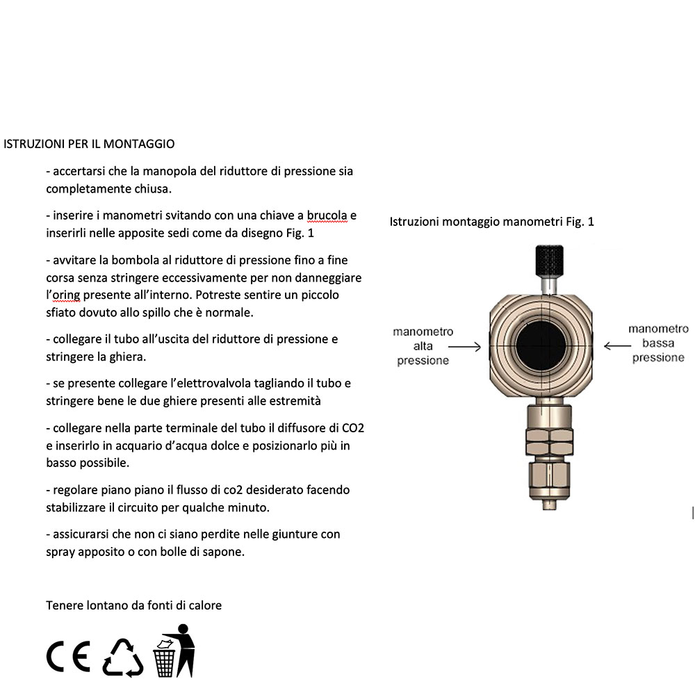 Riduttore di Pressione CO2 Minimum con Regolazione fine