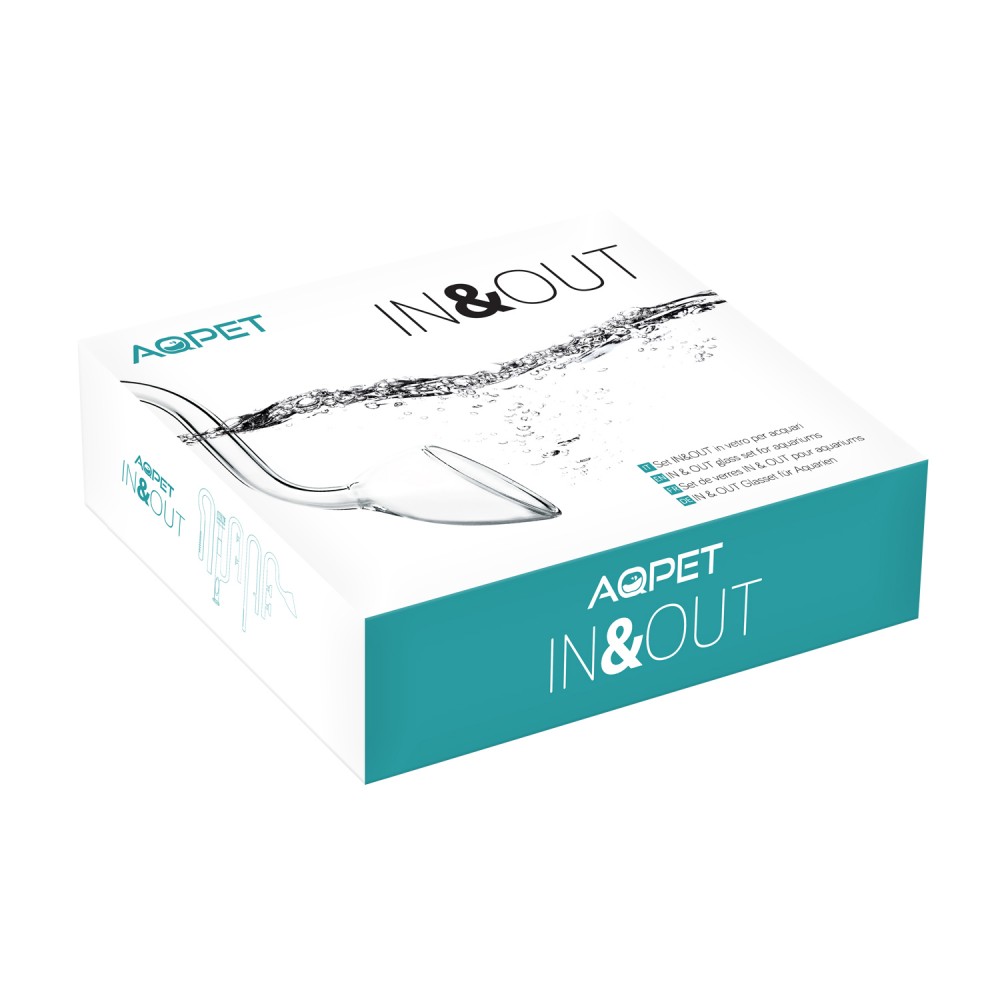 Aqpet In Out Skimmer 17mm in vetro Set di mandata e aspirazione filtri esterni