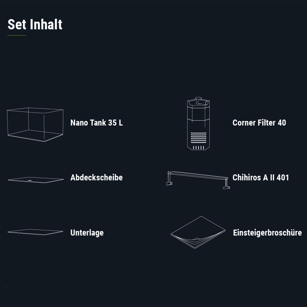 Dennerle Nano Tank Plant Pro Acquario completo 35 L