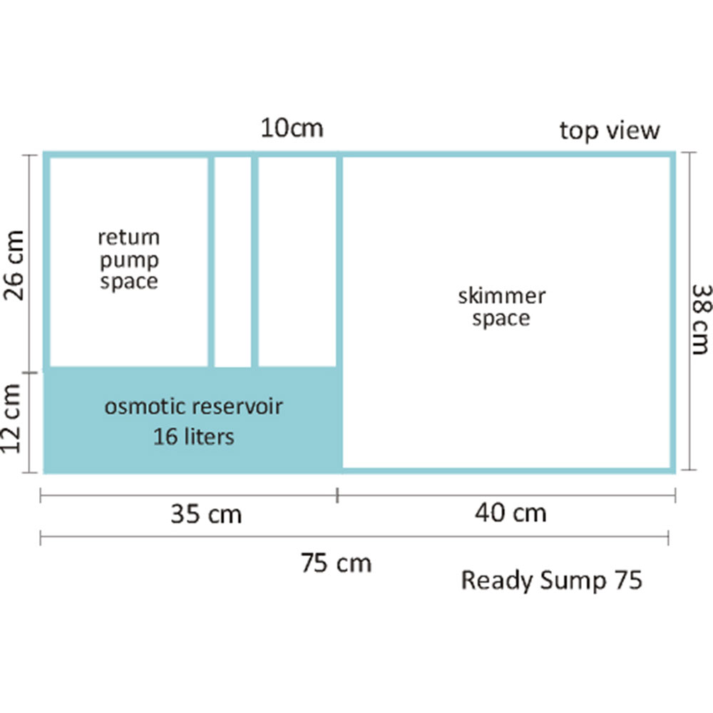 Blau Aquaristic Cubic Super Reef 92 Nero Acquario Marino con Supporto 276 Litri