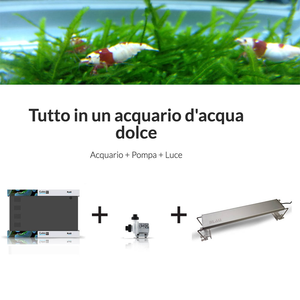 Blau Aquaristic Cubic 80 All in One 80lt Dolce Nero 62x36x36hcm