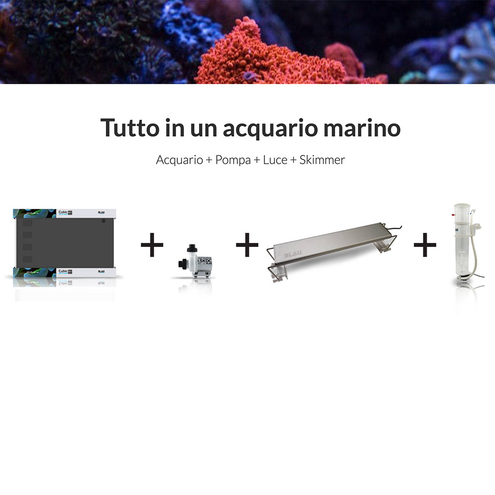 Blau Aquaristic Cubic 80 All in One 80lt Marino Nero 62x36x36hcm