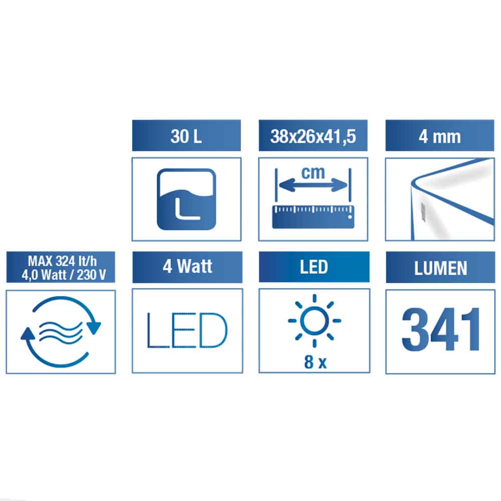 Amtra Acquario Laguna 40 Led 32lt 38x26x41.5h cm