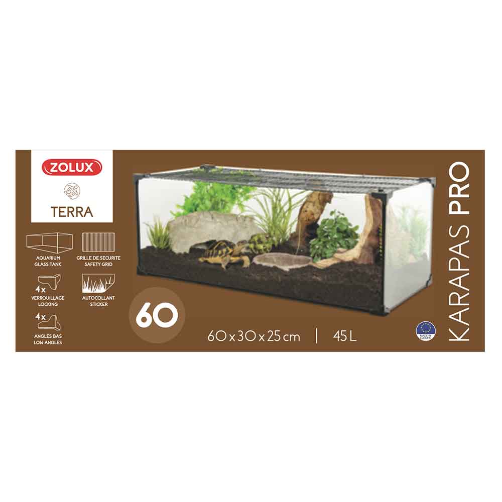 Zolux Karapas Terra 60 Pro Tartarughiera 60,5x30,5x25,5h cm