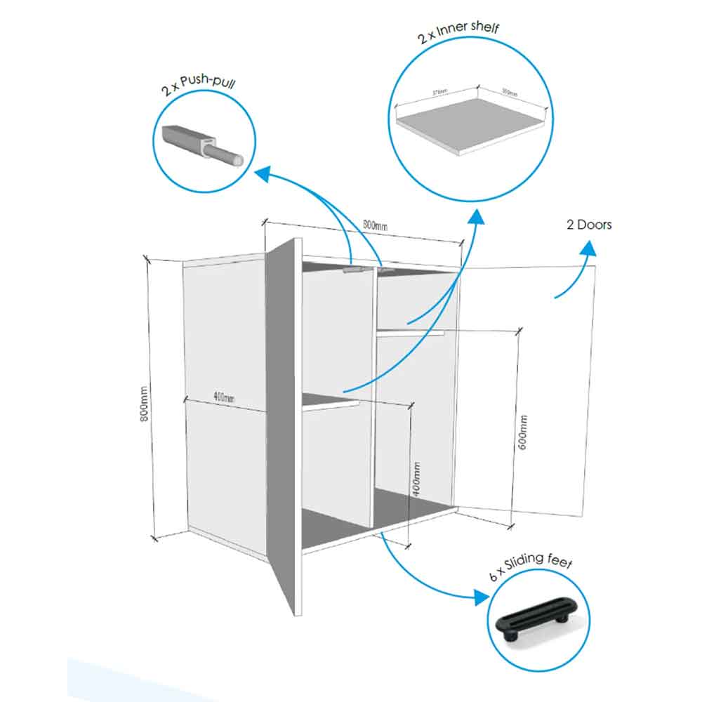 Askoll Opera 150 Stand Mobile supporto Steel 80x40x80h cm