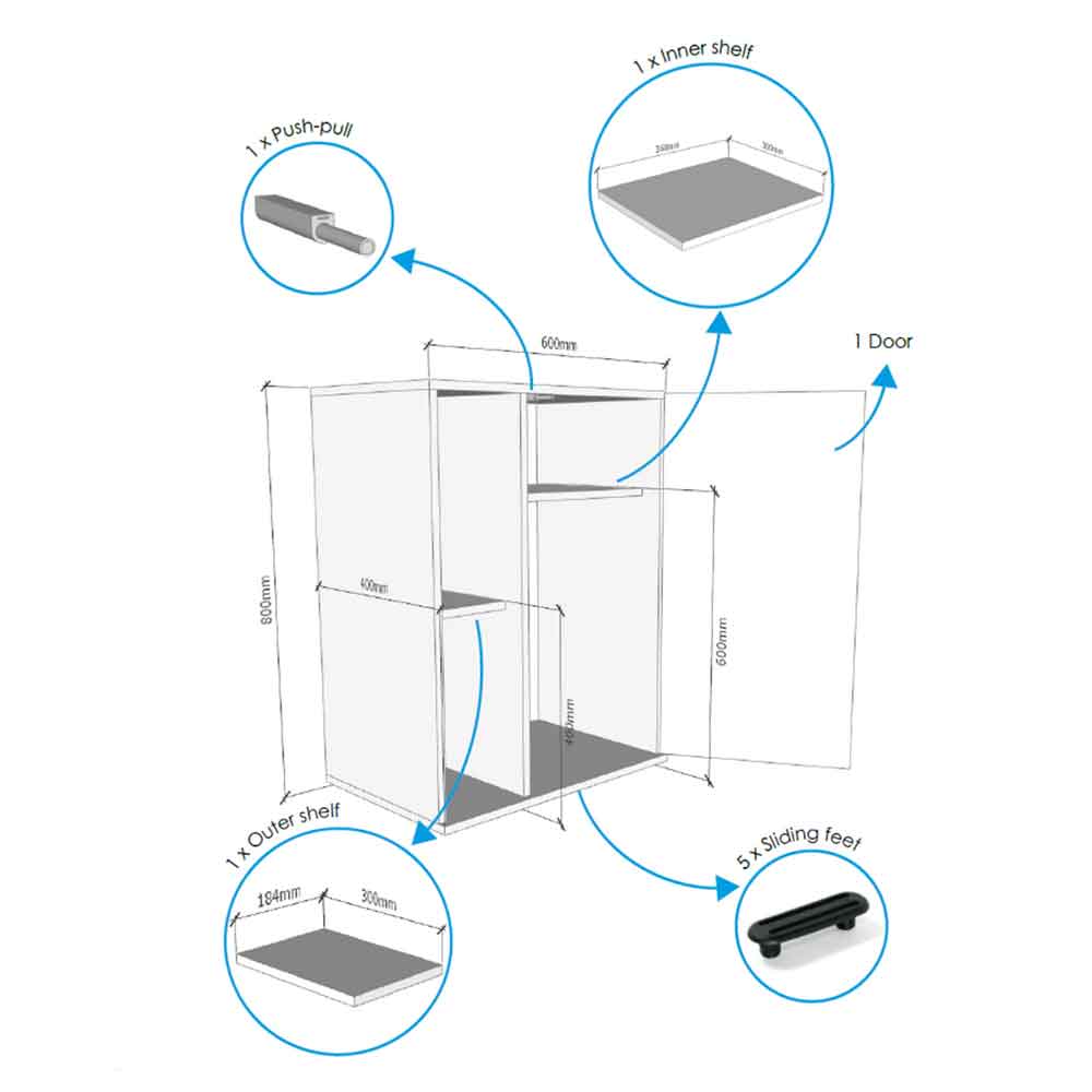 Askoll Opera 110 Stand Mobile supporto Nero 60x40x80h cm
