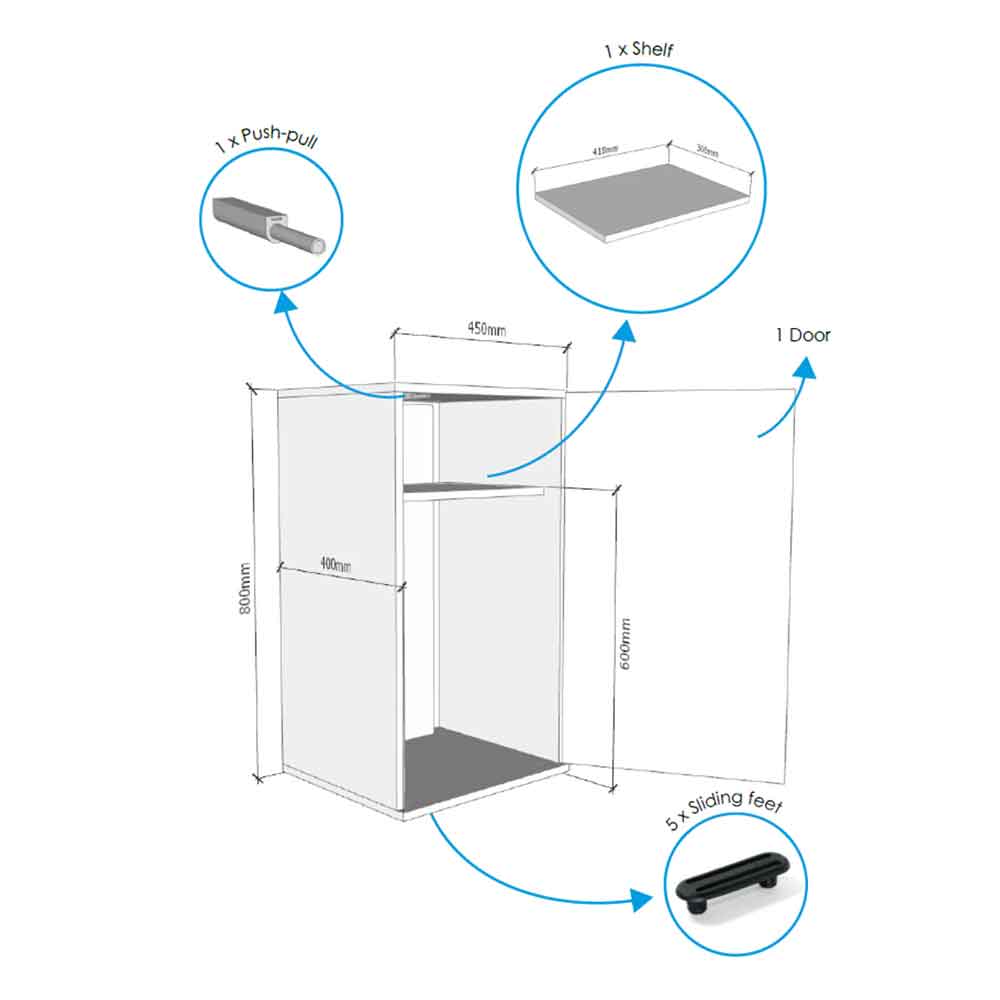 Askoll Opera 80 Stand Mobile supporto Steel 45x40x80h cm