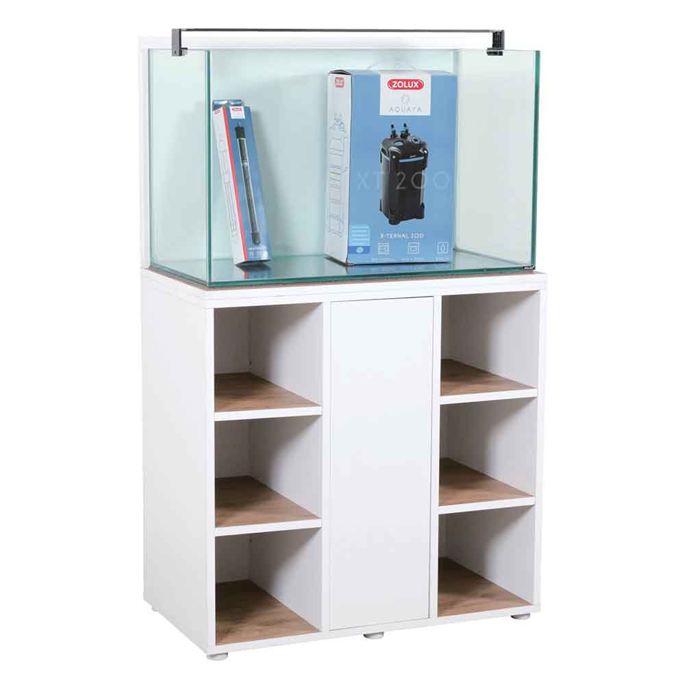 Zolux Acquario Aqua IdroMax Bianco 160 Completo con Supporto 83,5x45x130h cm