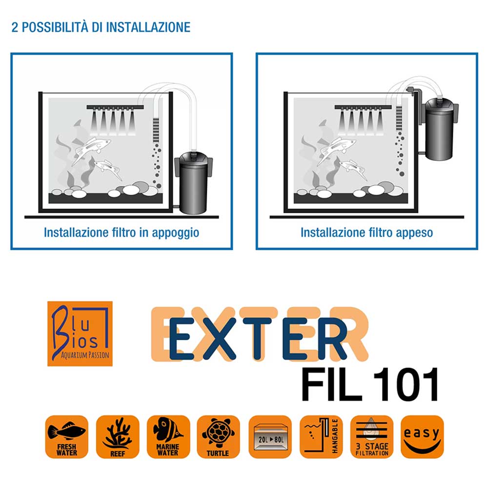 Blu Bios Exter Fil 101Filtro esterno per acquari fino a 60 litri