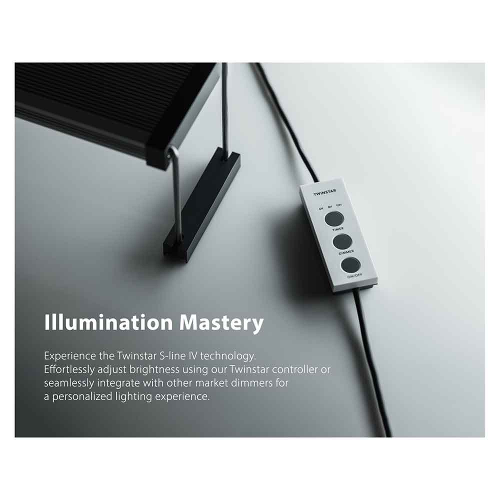 Twinstar S Line IV 1200S Lampada a Led RGB in Titanio Aquascaping 127W 120-130cm