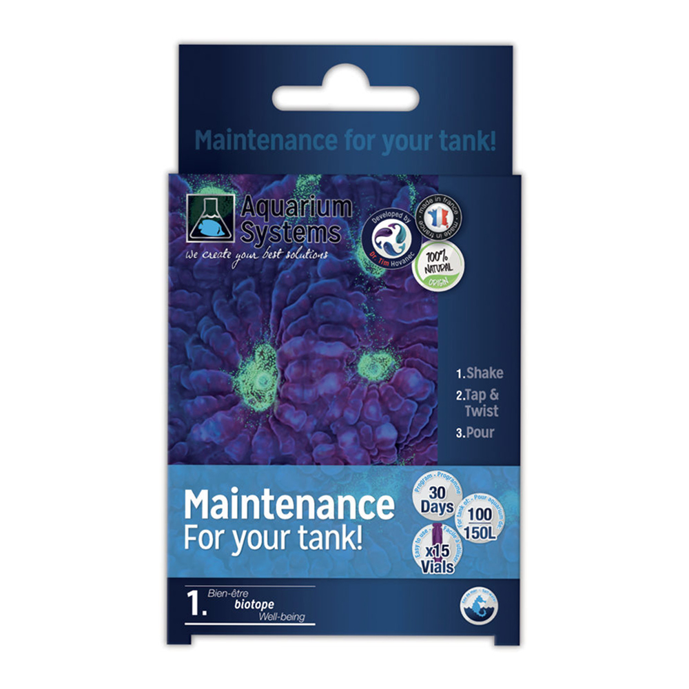 Aquarium Systems Maintenance Marine Batteri Probiotici contro melma e residui 15 Fiale per acquari 100-150L