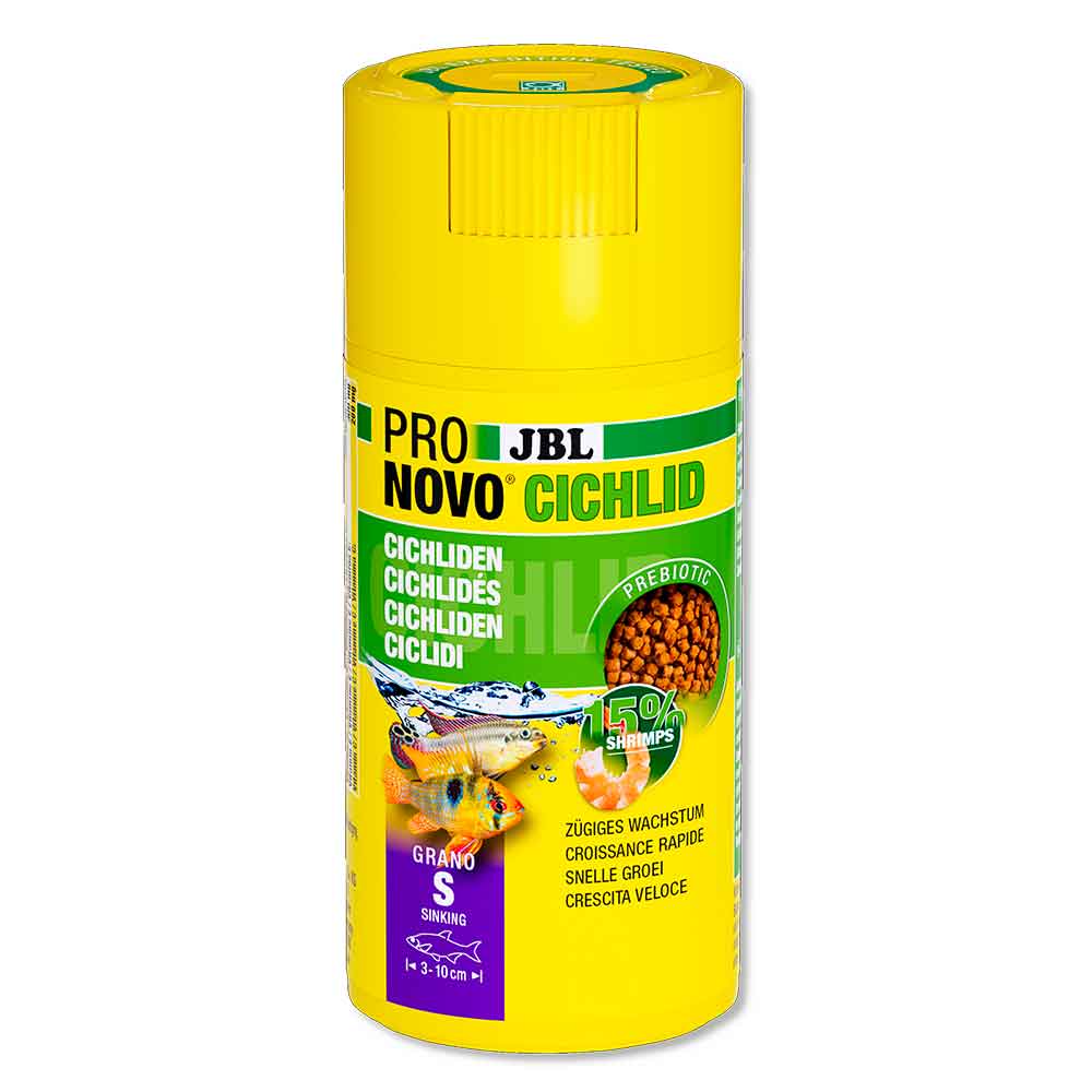 Jbl ProNovo Cichlid Grano S Mangime granulare per ciclidi con Prebiotici 100ml 52gr