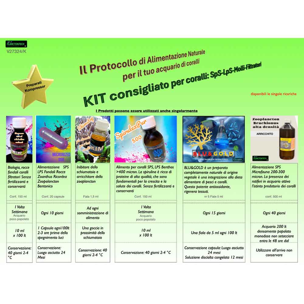 Planctontech Protocollo Alimentazione Naturale Kompressor Coralli Sps Lps