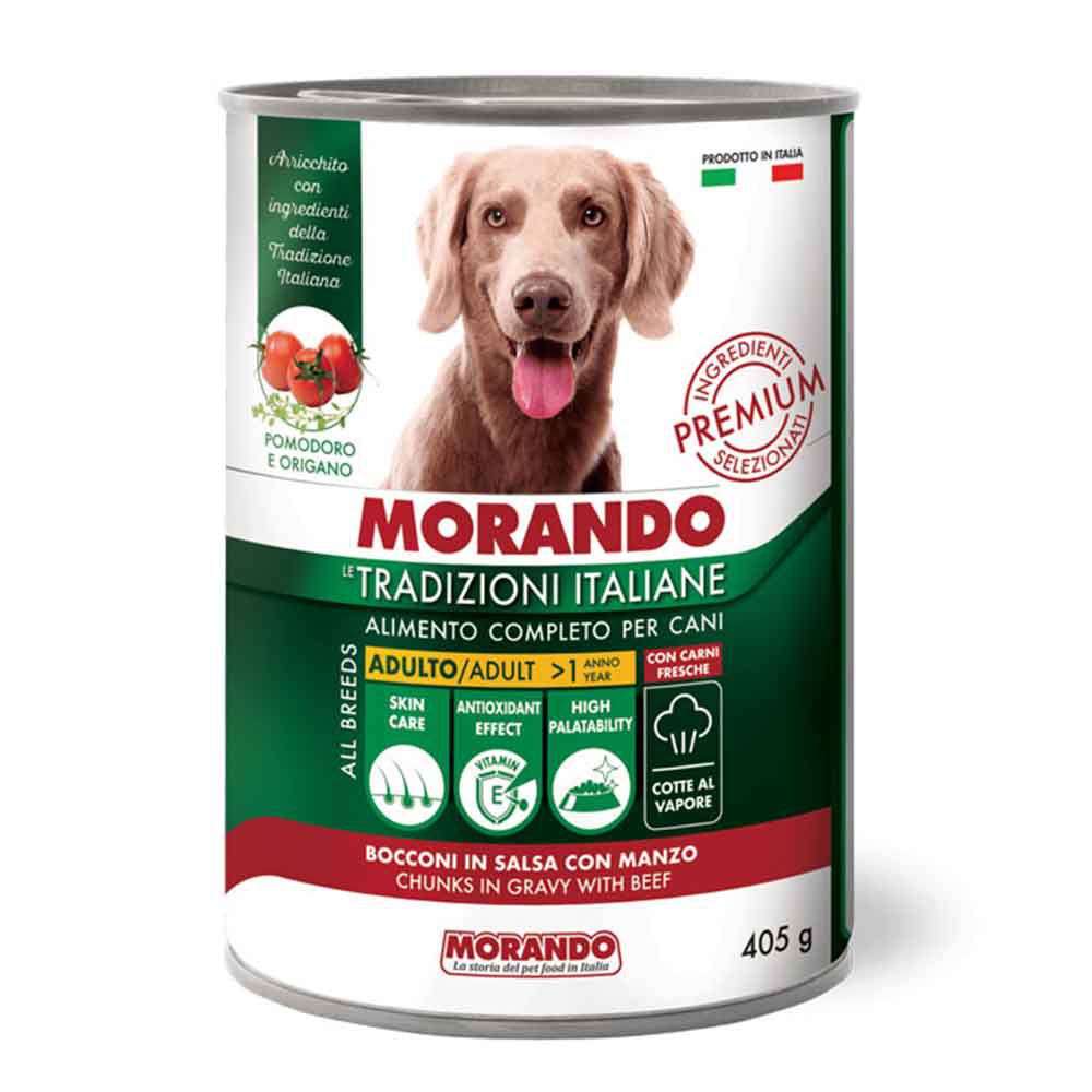 Morando Premium Adulto Umido per Cani Bocconi in salsa con Manzo 405gr
