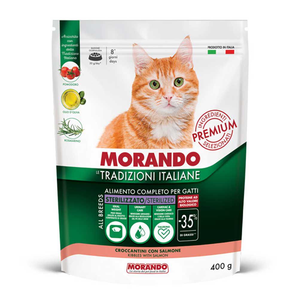 Morando Premium Sterilizzato Croccantini per Gatto con Salmone 400gr
