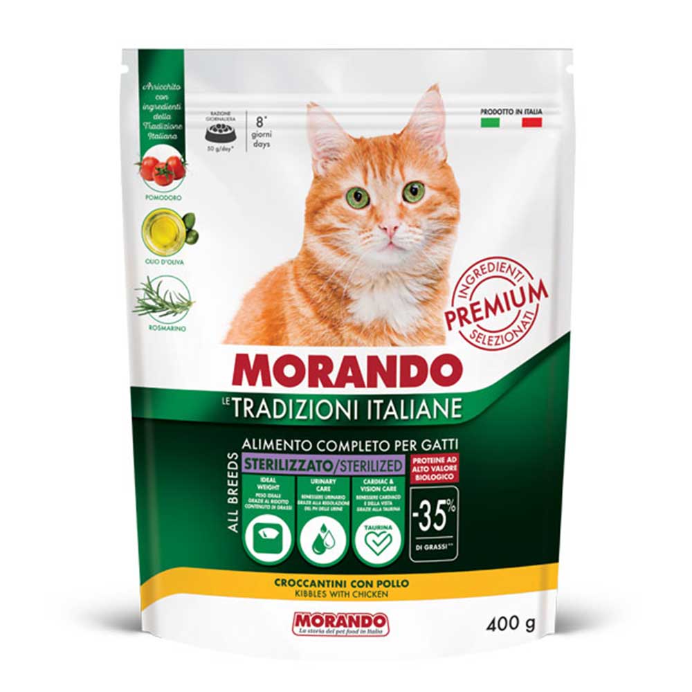 Morando Premium Sterilizzato Croccantini per Gatto con Pollo 400gr
