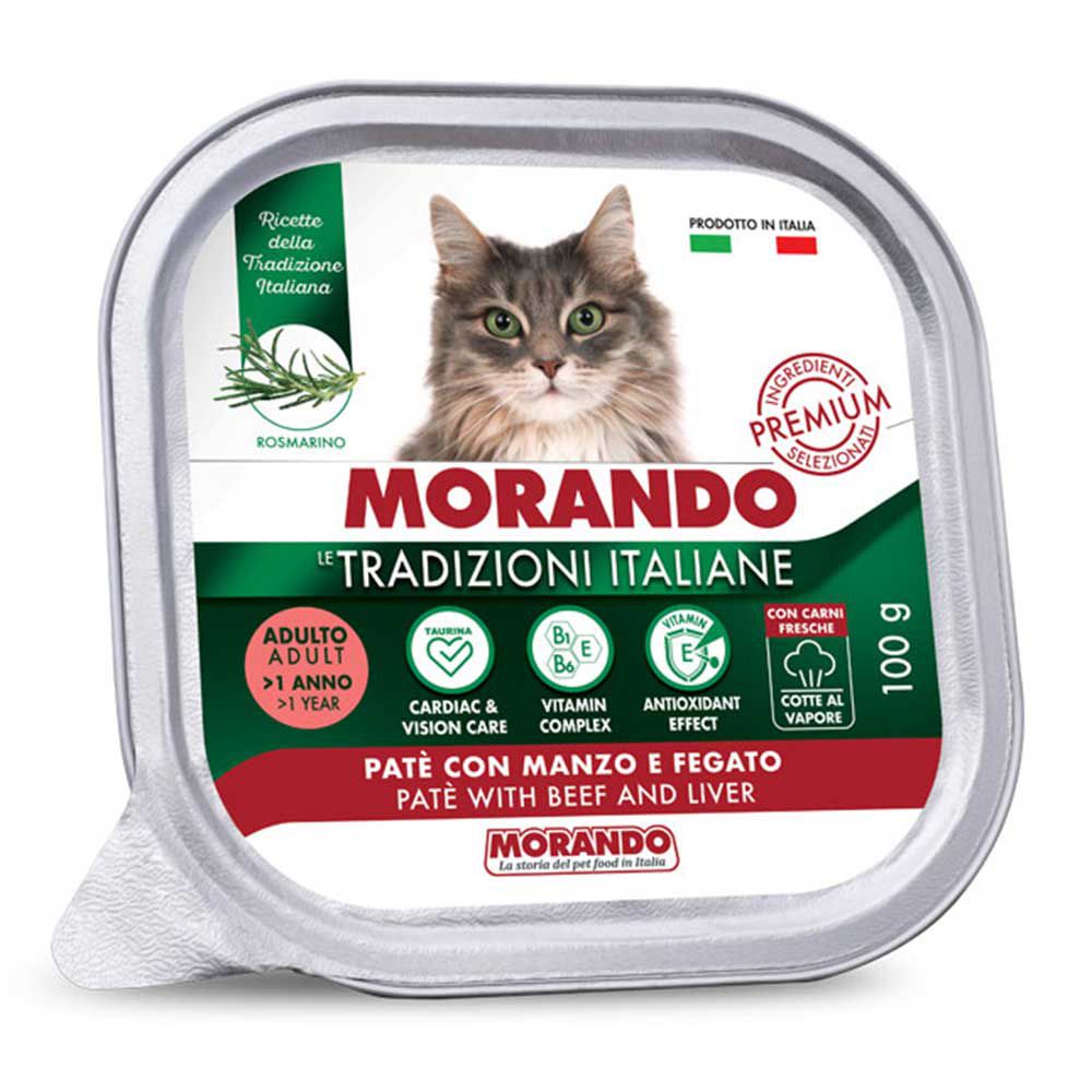 Morando Premium Adulto Umido Patè per Gatto con Manzo e Fegato 100gr