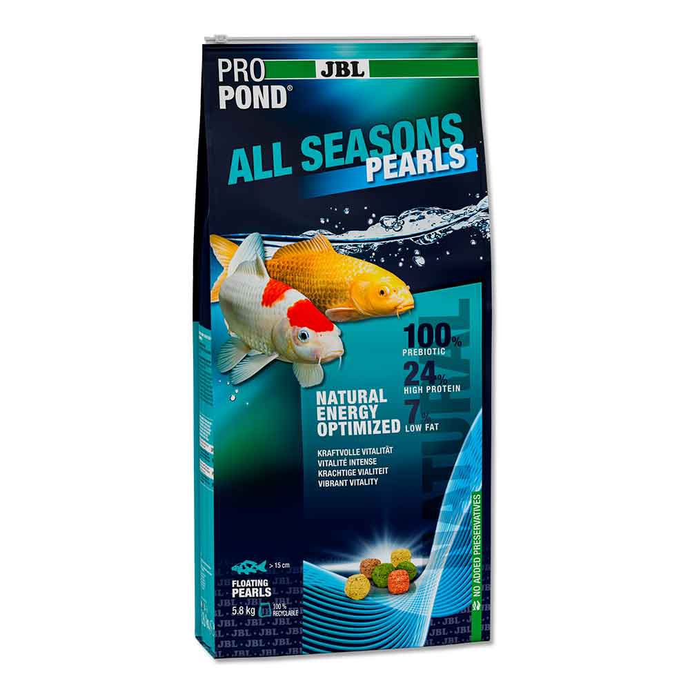 Jbl Pro Pond All Season Pearls Mangime granulare quattro stagioni per koi e altri pesci da laghetto 12L 2,2Kg New 2025