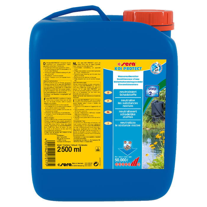 Sera Koi Protect  Neutralizza le sostanze nocive nel laghetto 2500 ml per 50.000 l