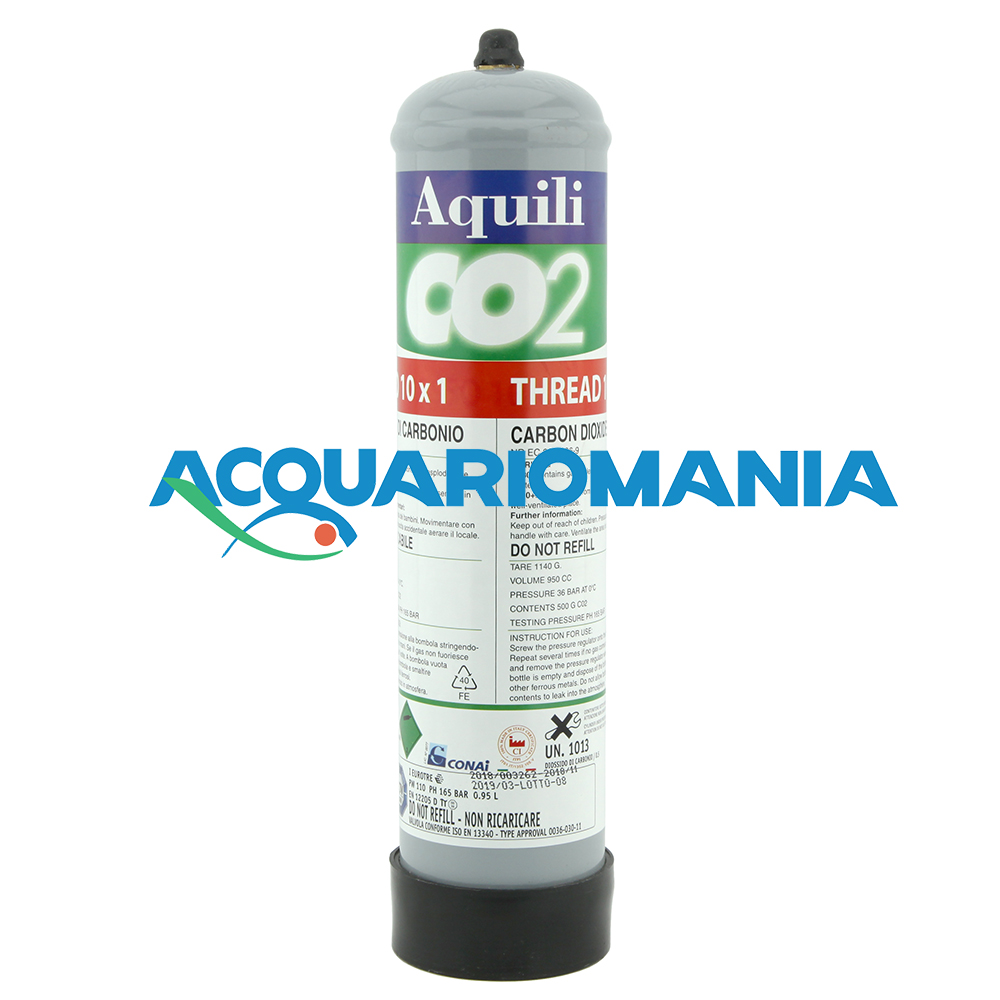 Aquili Bombola CO2 600gr usa e getta passo 10x1mm