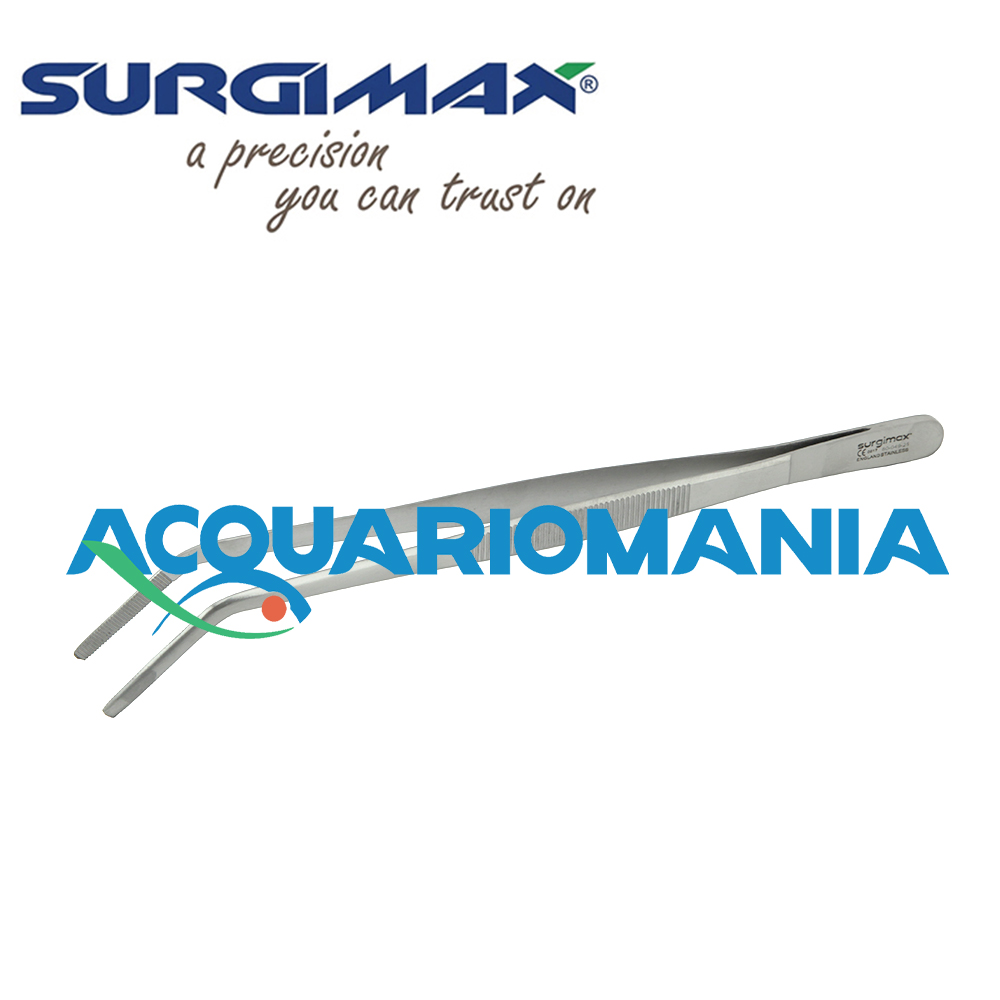 Surgimax Pinza con punta curva in Acciaio Chirurgico 1017 al Carbonio alta qualità 25cm