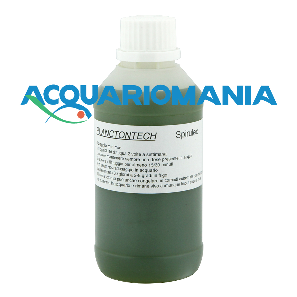 Planctontech Spirulex Fitoplancton Vivo con Spirulina Super Forte e aminoacidi in bottiglietta 250ml