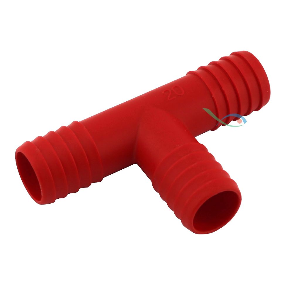 Raccordo a T rosso per tubi in gomma con ø interno 16mm