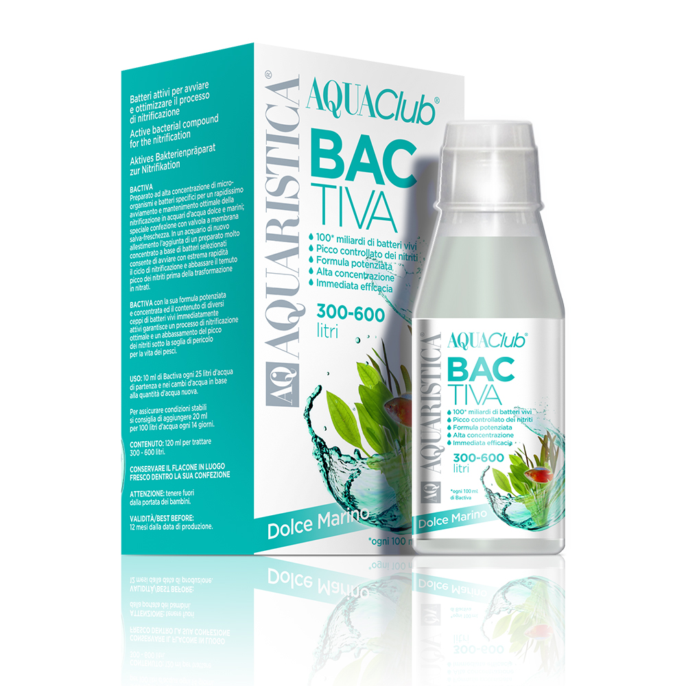 AQ Aquaristica Bactiva Batteri Vivi per Dolce e Marino 200ml fino a 1000 litri